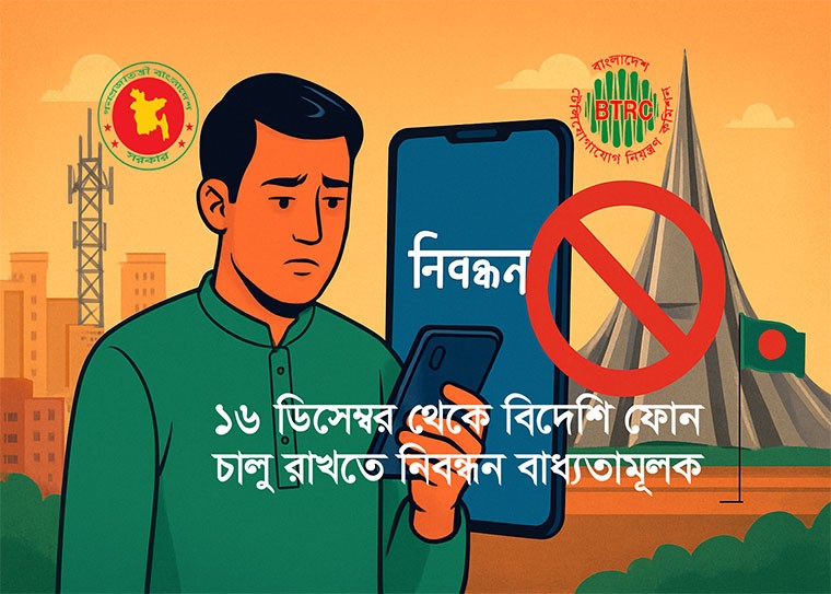নিবন্ধন প্রক্রিয়া সম্পন্ন করা যাবে অনলাইনে https://neir.btrc.gov.bd এই ঠিকানায়।